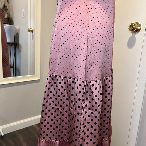 Ted Baker Izzie Dusty Pink Mix Polka Dot Midi Dress, Size 2 (US Size 6) - Picture 10 of 16